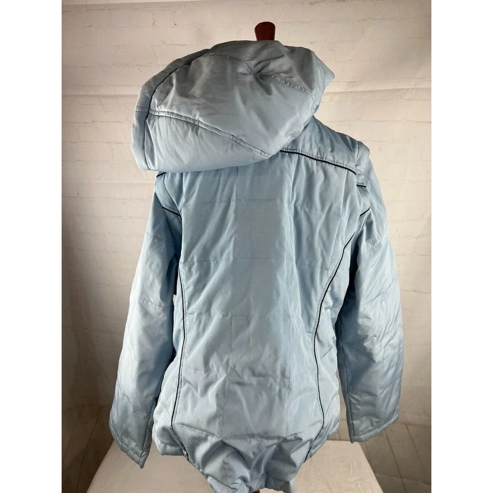 Esprit Womens L Winter Jacket Light Blue Detachable Hood & Sleeves Full Zip EUC - Picture 3 of 3